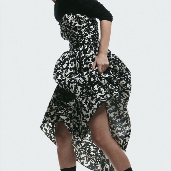 H&M PATTERNED BANDEAU DRESS Size XS NWT - Picture 2 of 13